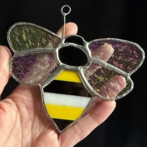 Stained Glass Bee Ornament Sun Catcher